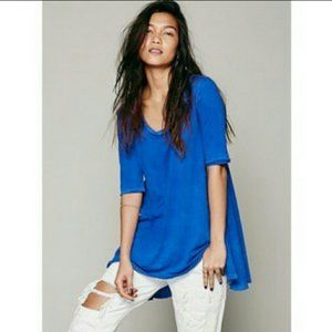 Free People Melrose Swing Tee XS Royal Blue